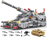 Military Dora Tank Toy Building Set Compatible with Lego Military WW2 Classic Amry Building Block Gift for Military Enthusiasts Kid 6-14 Years Old.