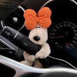 Cute Bowknot Dog Car Wiper Doll