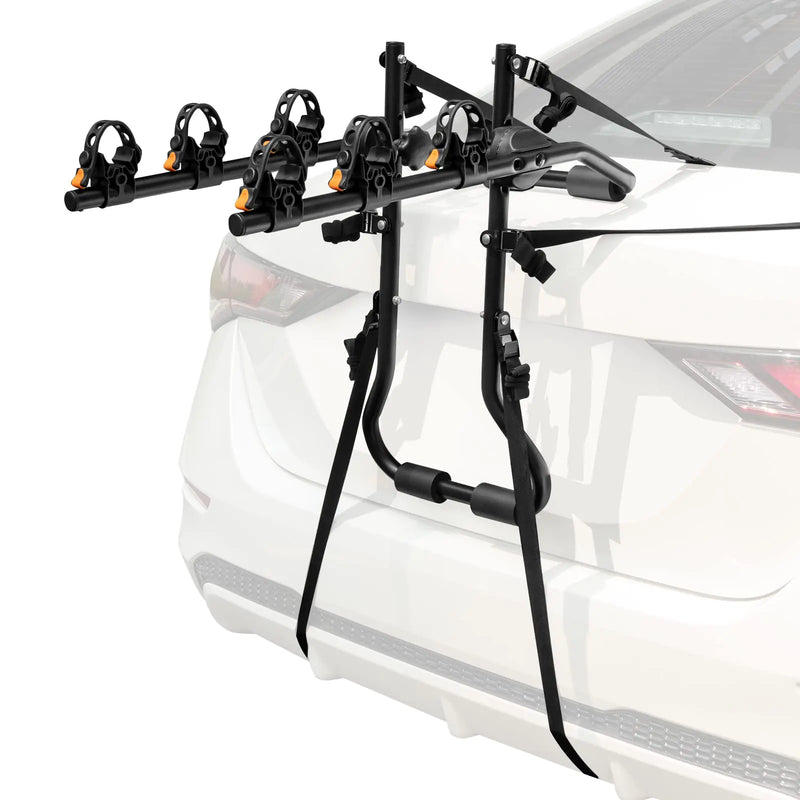 Trunk Mounted 3 Bike Hitch Rack with 2” Receiver & Double Safety Guarantee