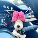 Cute Bowknot Dog Car Wiper Doll