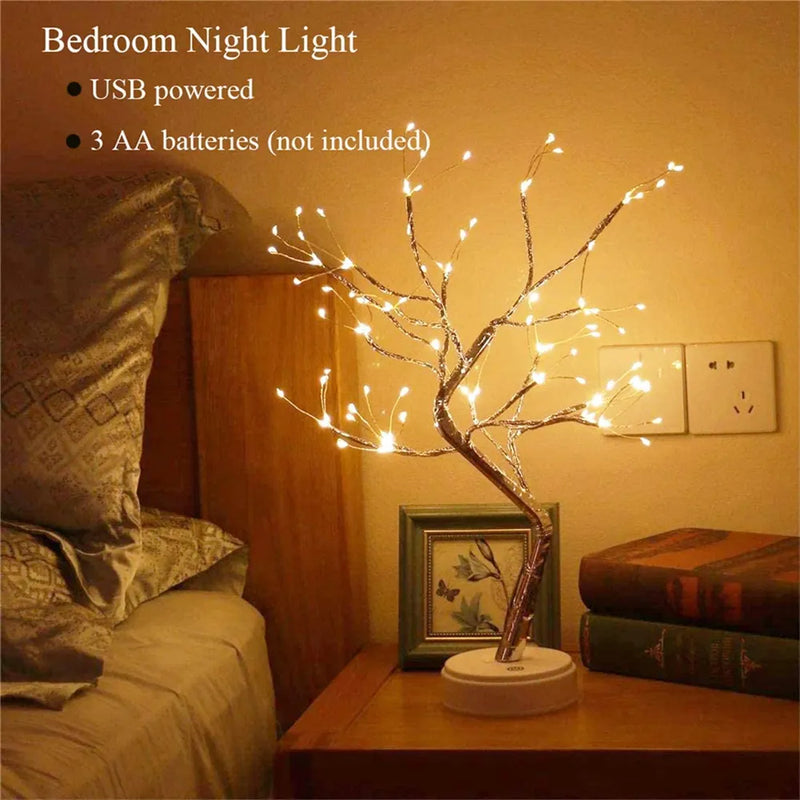 LED Night Light Mini Christmas Tree Copper Wire Garland Lamp