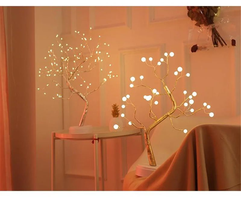 LED Night Light Mini Christmas Tree Copper Wire Garland Lamp