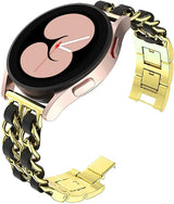 Metal Leather Strap for Samsung Watch