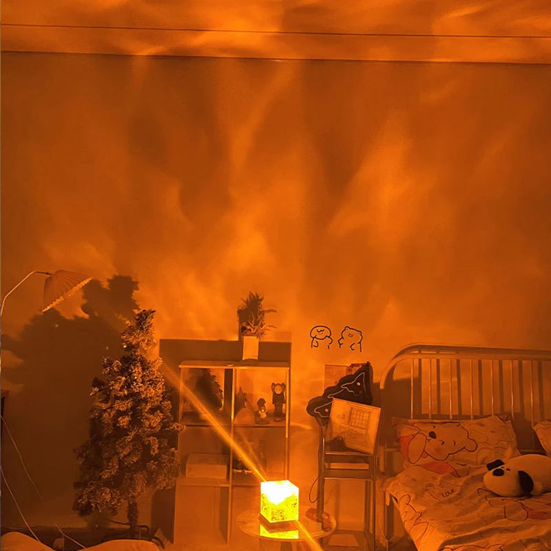 Water Flowing Table Lamp Northern Aurora