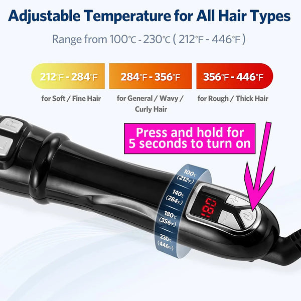 25/28/32mm Ceramic Barrel Hair Curlers Automatic Rotating