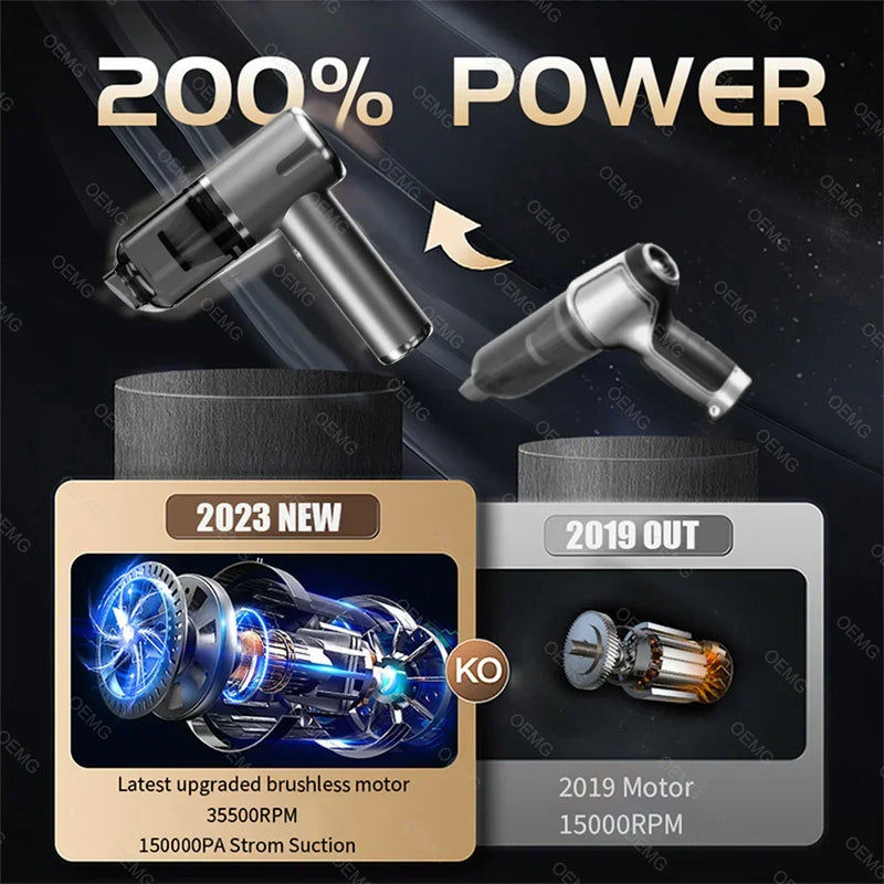 Car Vacuum Cleaner 120000PA Mini Hand held Portable Wireless Cleaner