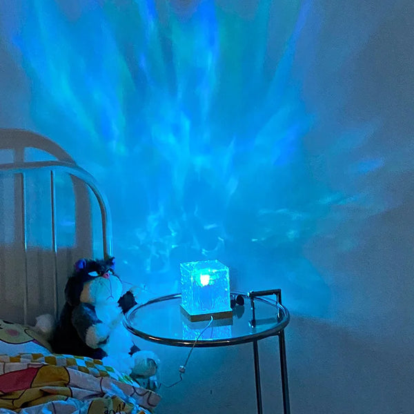 Water Flowing Table Lamp Northern Aurora