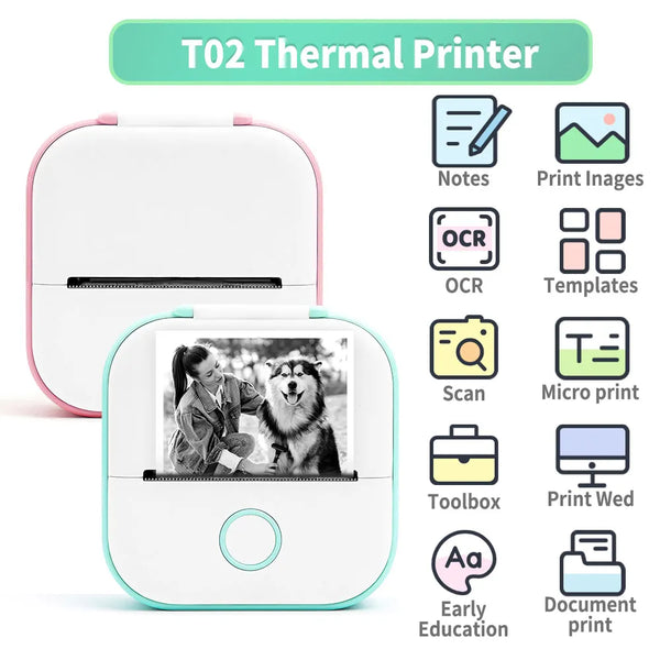 Mini Sticker Printer Phomemo T02 Thermal Portable