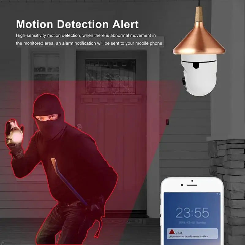 YI IOT WiFi 360° Rotating 1080P Bulb Camera Motion Detection
