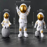 4 pcs Astronaut Figure Statue Figurine Spaceman Sculpture