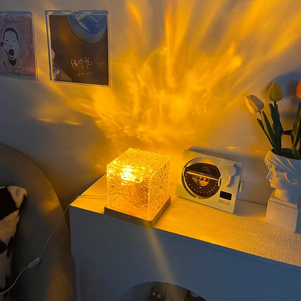 Water Flowing Table Lamp Northern Aurora