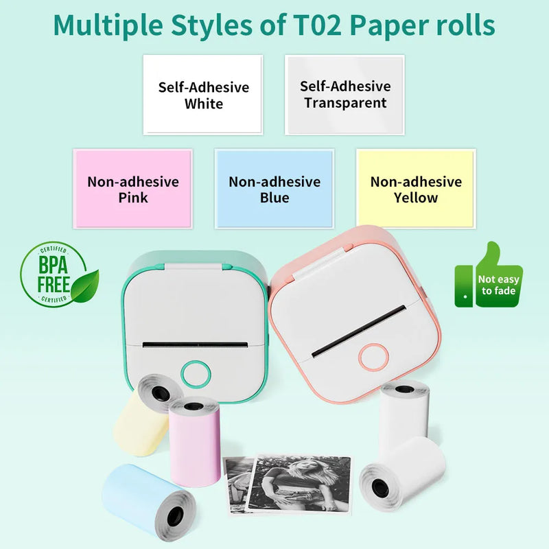 Mini Sticker Printer Phomemo T02 Thermal Portable