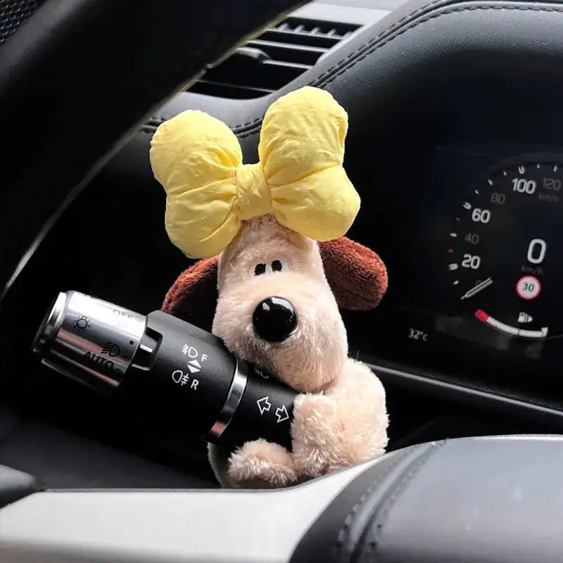 Cute Bowknot Dog Car Wiper Doll