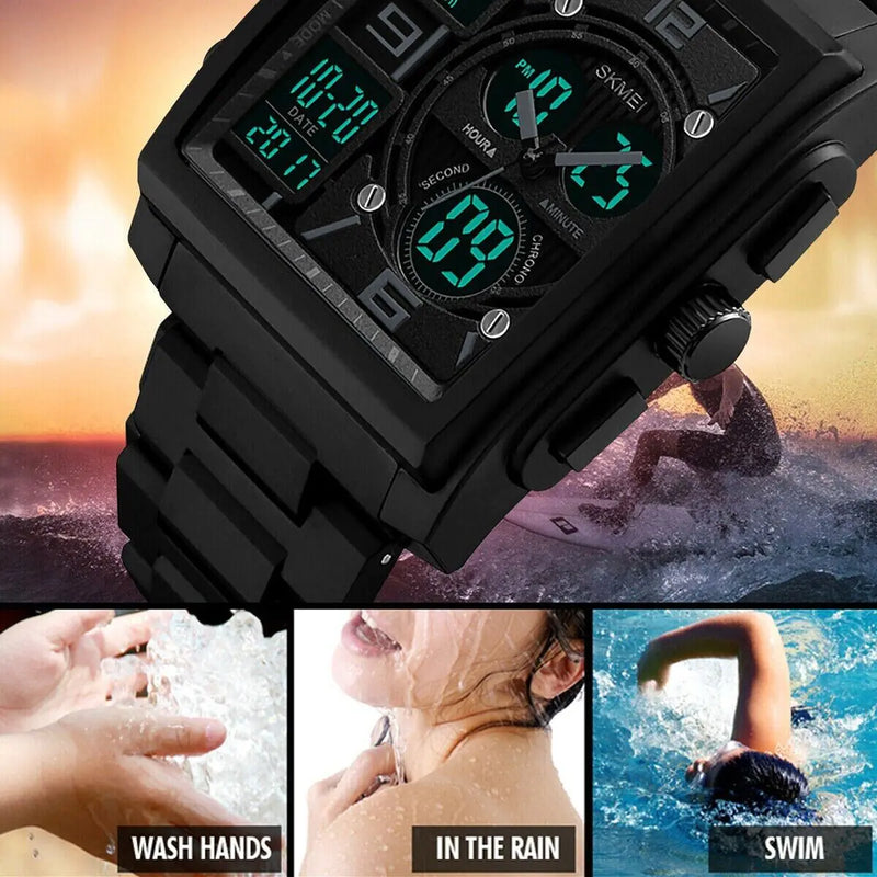 Chronograph Men's Digital Army Military Sport Quartz